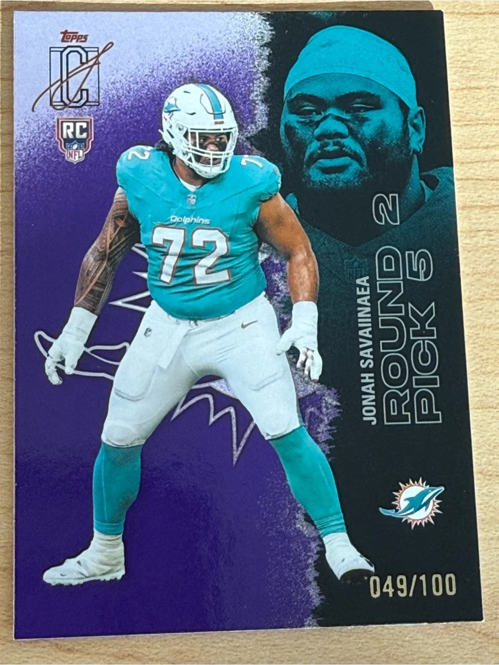 2025 Topps Signature Class Jonah Savaiinaea Dolphins RC #237 /100